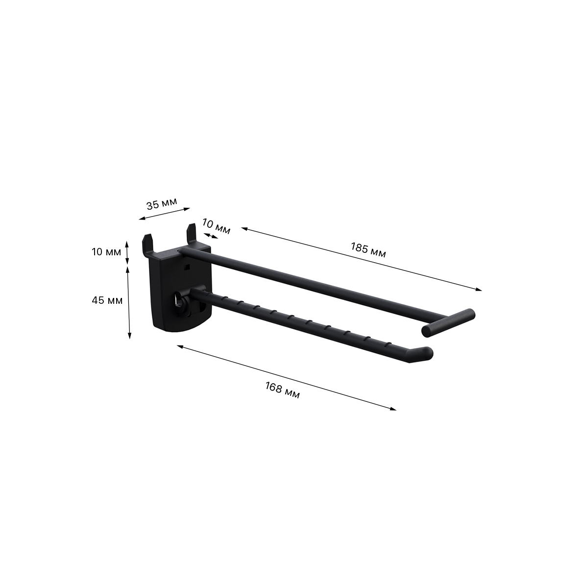 Крючок одинарный SINGLE HOOK-PH-CR-B-150 черный, в картон, длина 150 мм