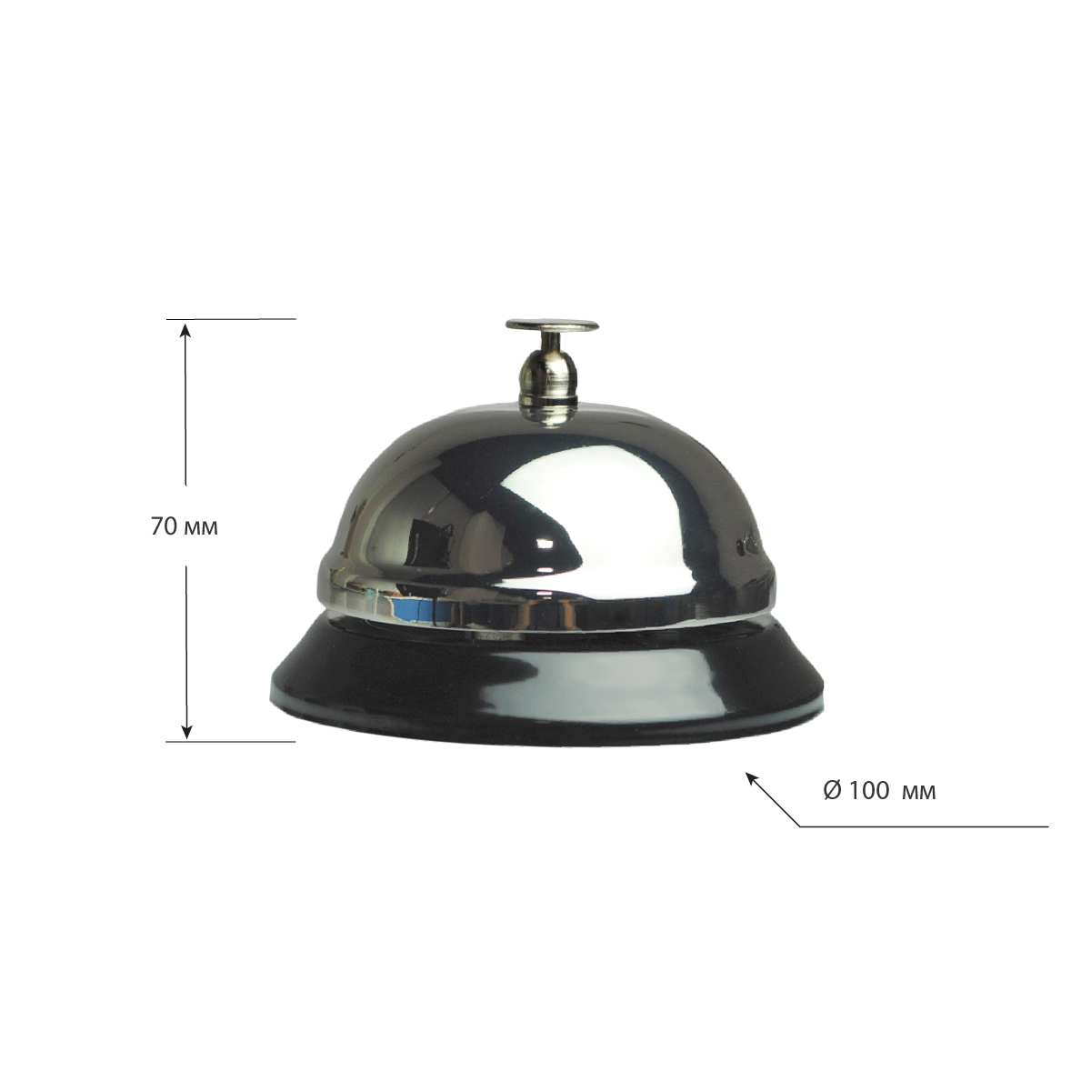Звонок барный серебряный, диаметр 100 мм