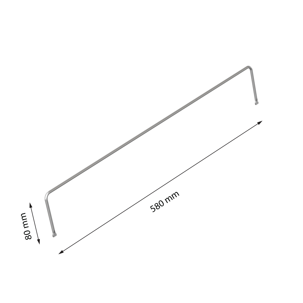 Разделитель металлический высотой MET-DIV80, 580 мм
