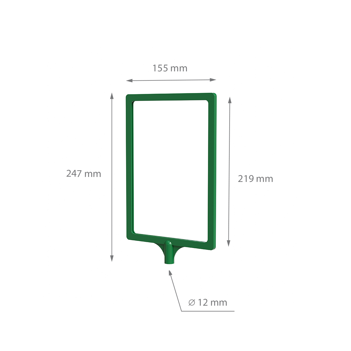 Рамка с интегрированным Т-держателем PFT-A5, цвет зеленый