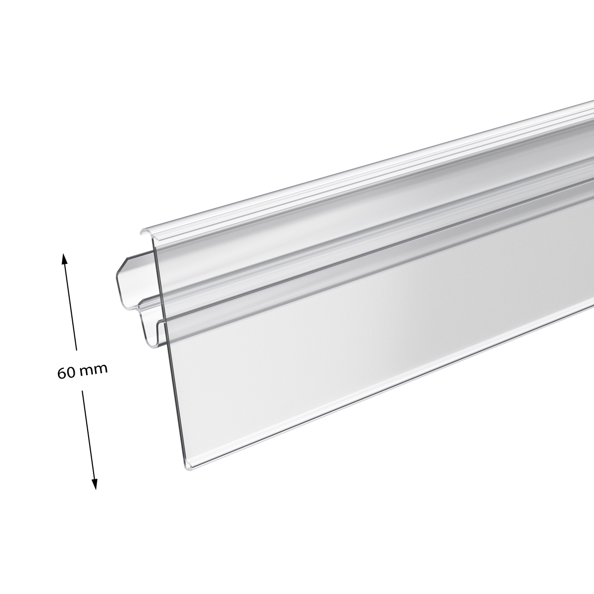 Ценникодержатель LST60 прозрачный,  1238 мм двухпозиционный 
