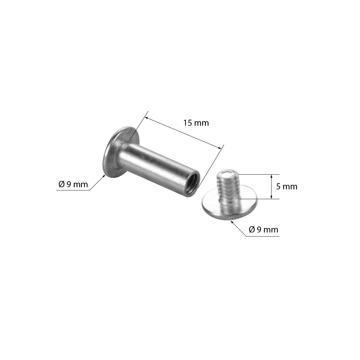 Винт металлический BINDING SCREW-15, цвет серебро