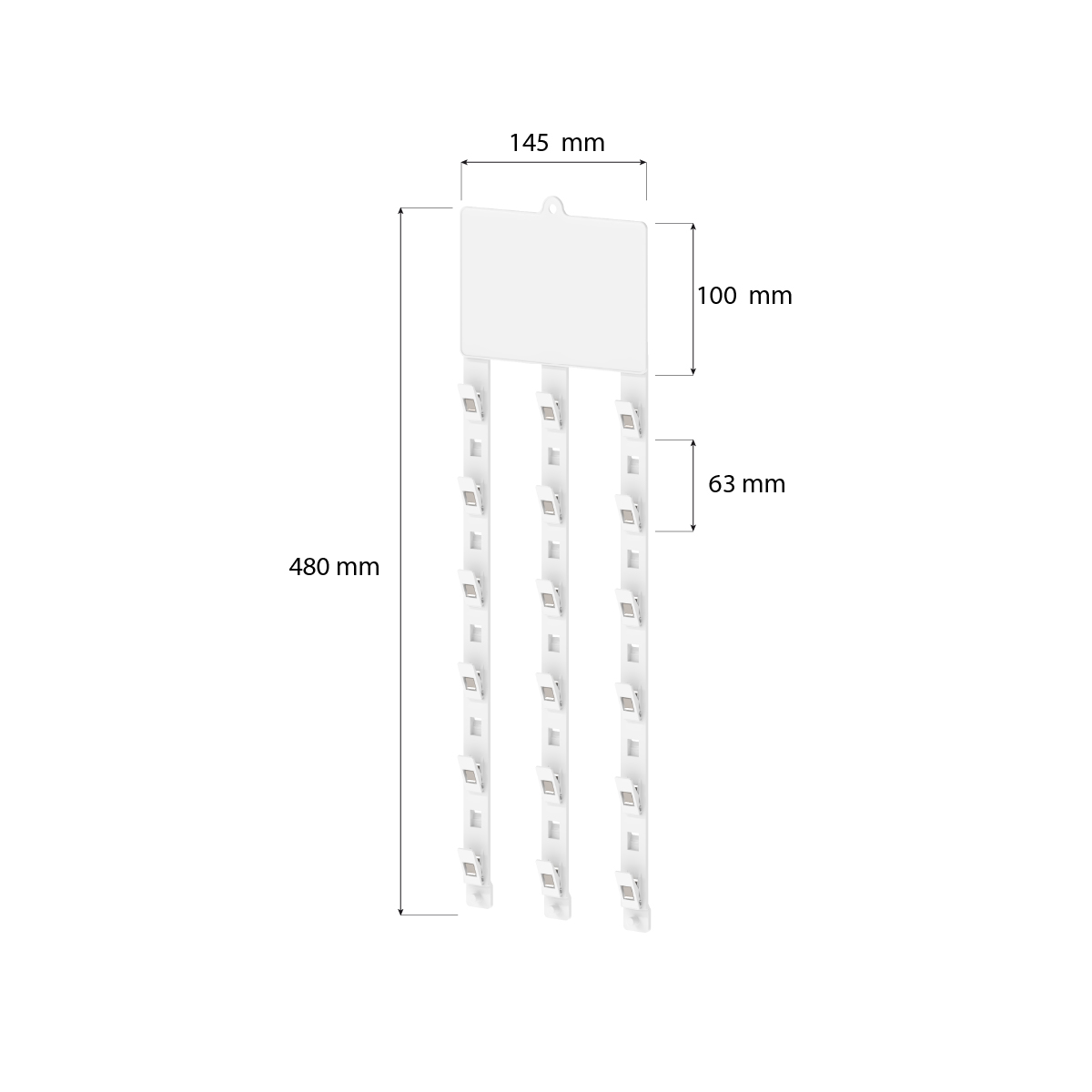 Топпер для подвесной пластиковой ленты CLIP STRIP-W-08, 100х145