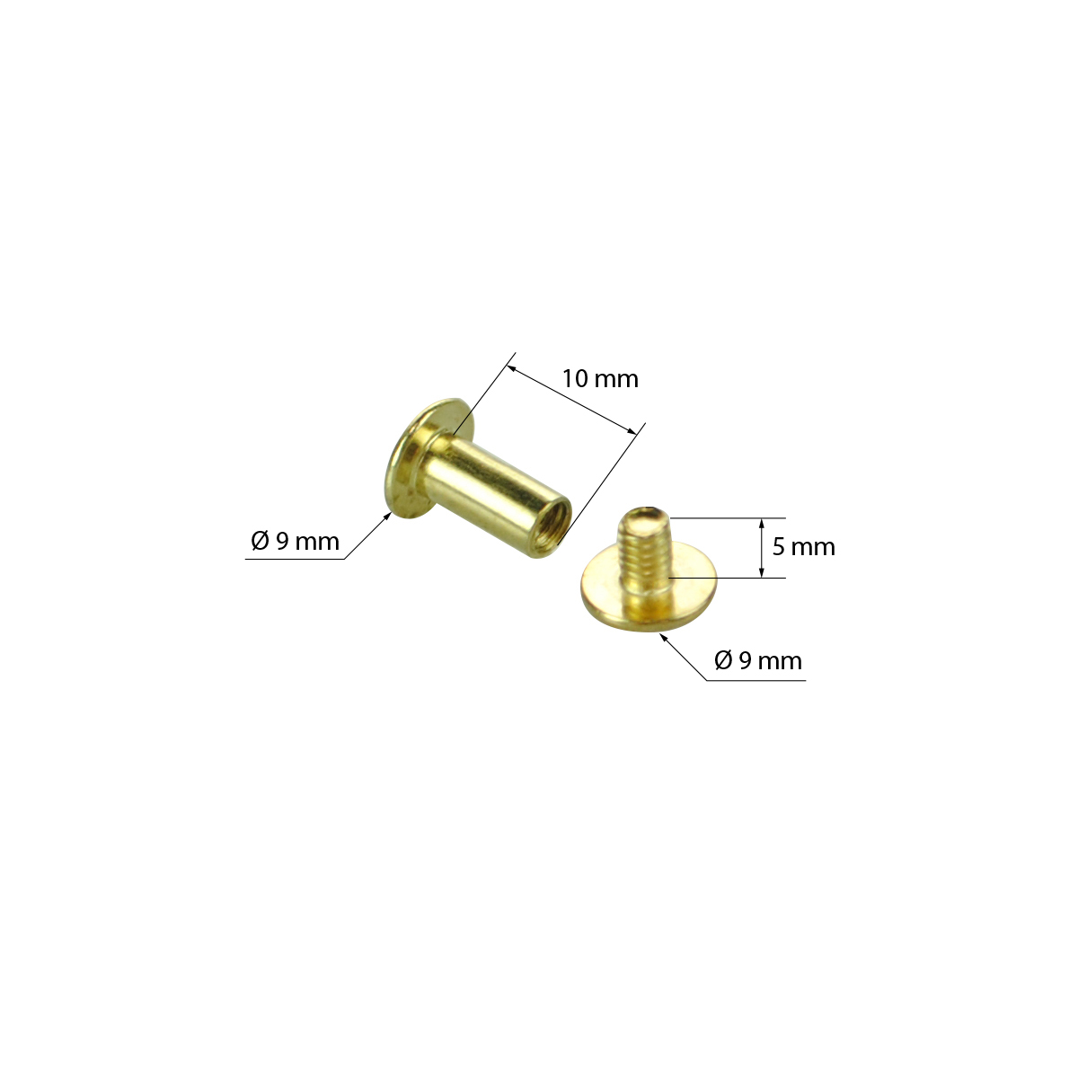 Винт металлический BINDING SCREW-10, цвет золото