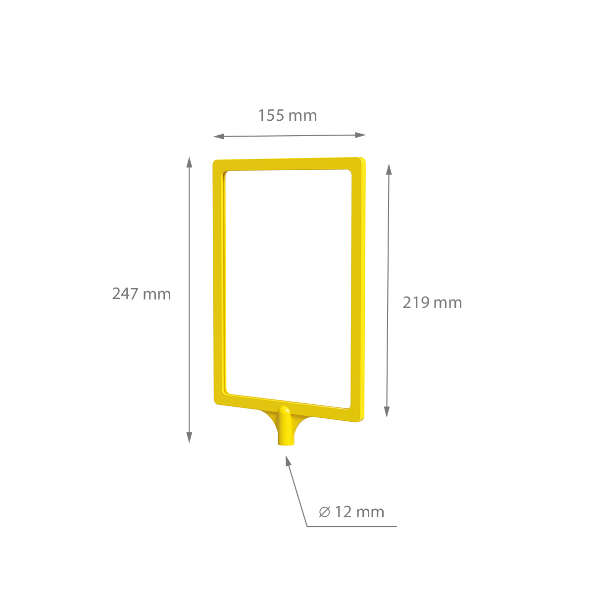 Рамка с интегрированным Т-держателем PFT-A5, цвет желтый